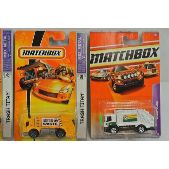Matchbox Trash Titan Garbage Gulper Trash King Lot of 7 Diecast Cars NOC - Picture 3 of 5